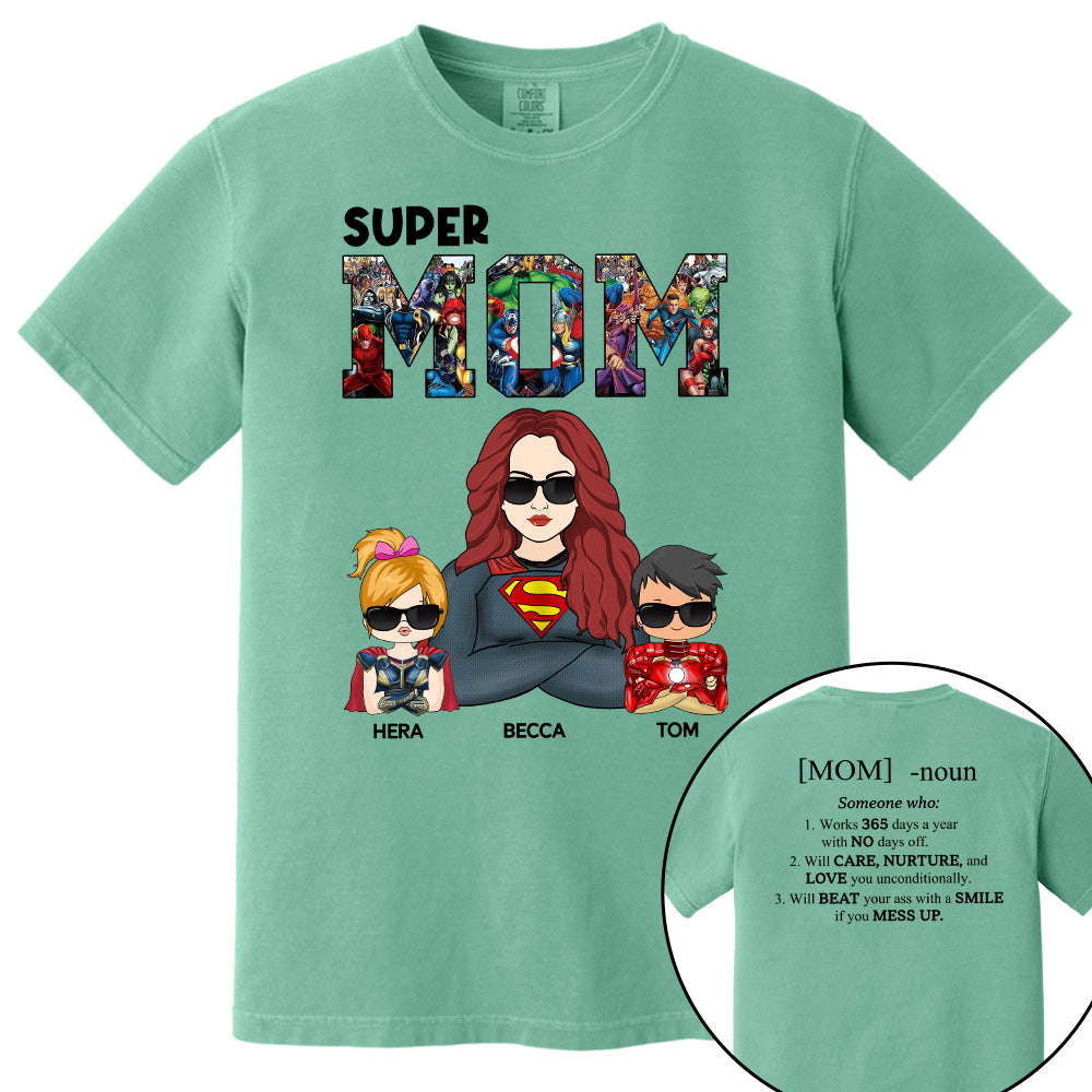 Super Mom Defined - Personalized Shirt For Mom Pt99