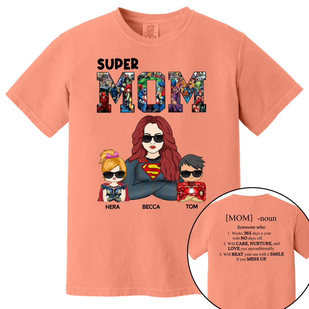 Super Mom Defined - Personalized Shirt For Mom Pt99