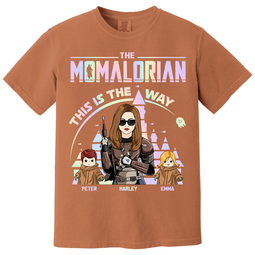 The Momalorian This Is The Way Hologram - Personalized Shirt For Mom Dad DO98