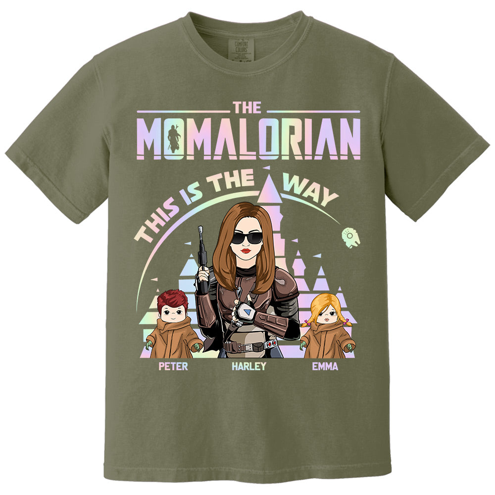 The Momalorian This Is The Way Hologram - Personalized Shirt For Mom Dad DO98