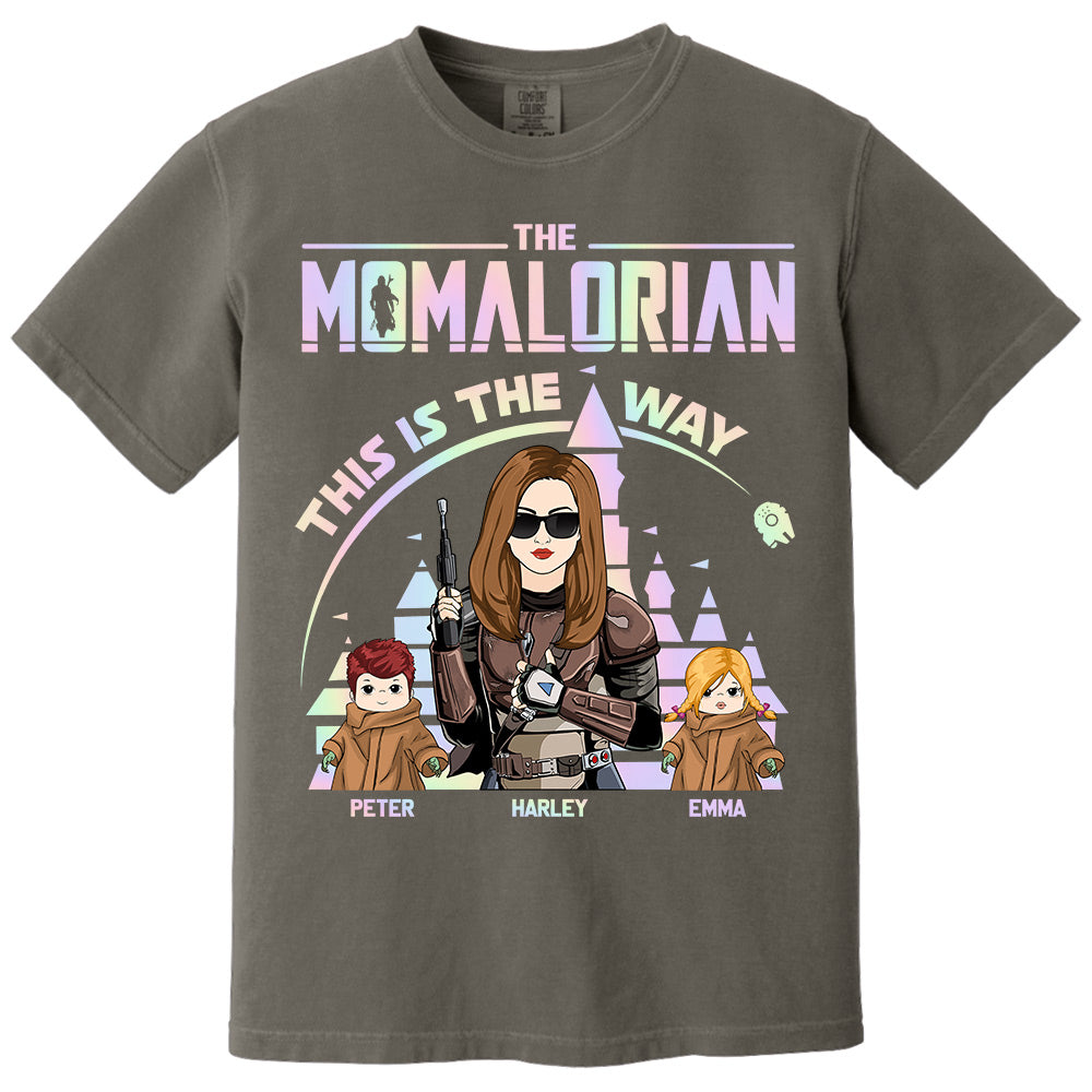 The Momalorian This Is The Way Hologram - Personalized Shirt For Mom Dad DO98