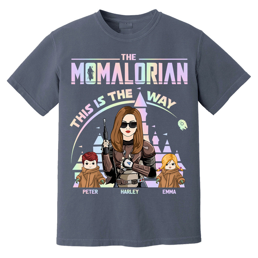 The Momalorian This Is The Way Hologram - Personalized Shirt For Mom Dad DO98