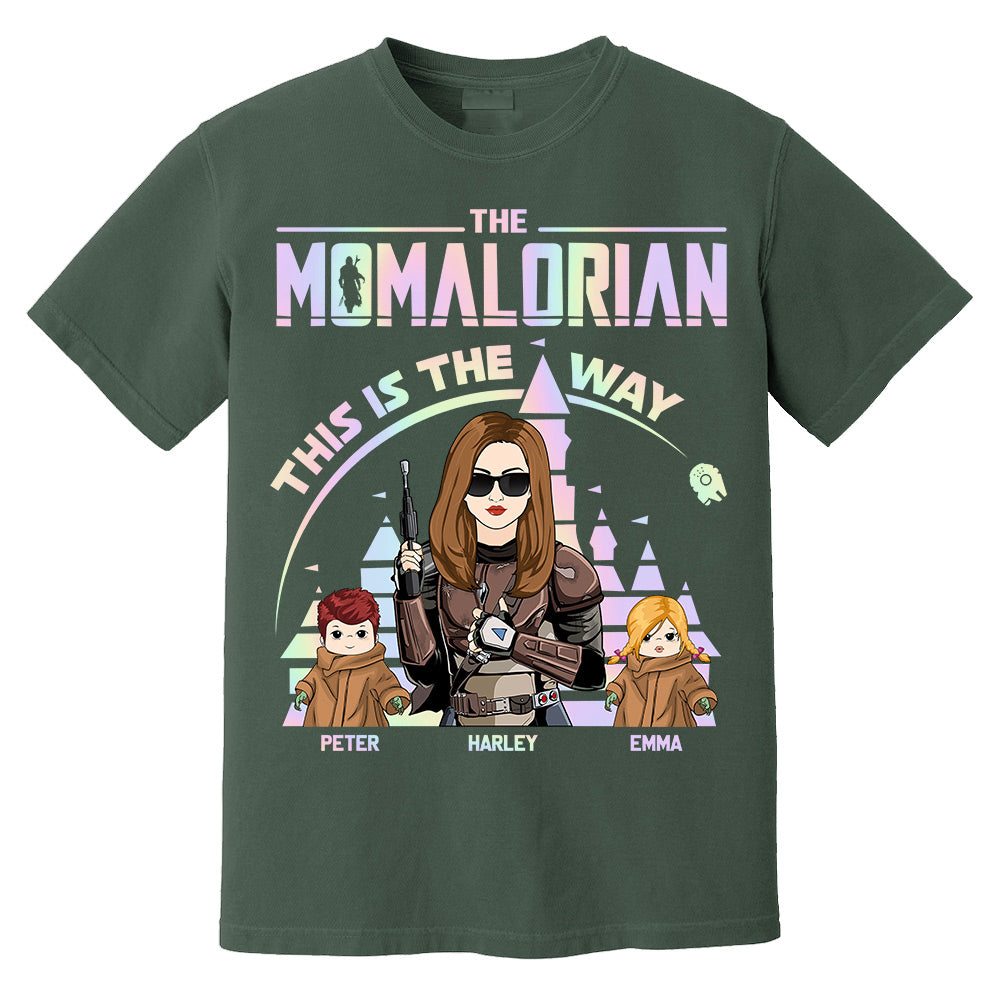 The Momalorian This Is The Way Hologram - Personalized Shirt For Mom Dad DO98