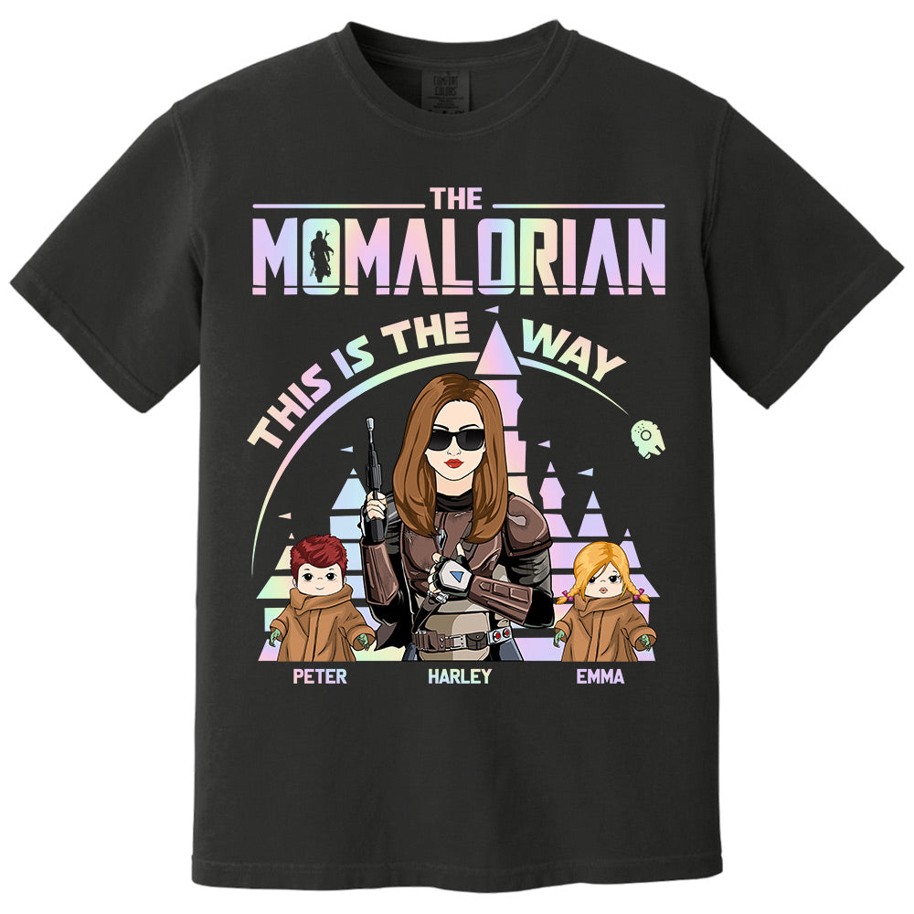 The Momalorian This Is The Way Hologram - Personalized Shirt For Mom Dad DO98
