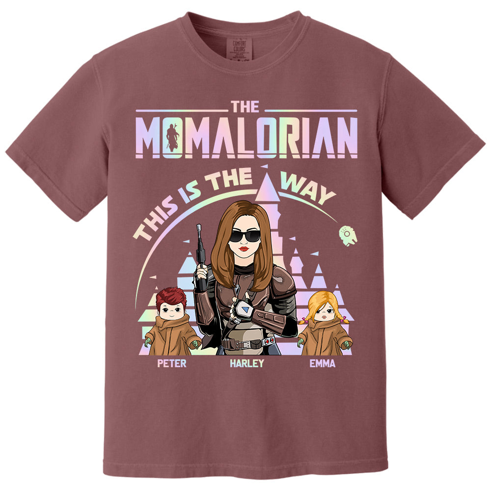 The Momalorian This Is The Way Hologram - Personalized Shirt For Mom Dad DO98