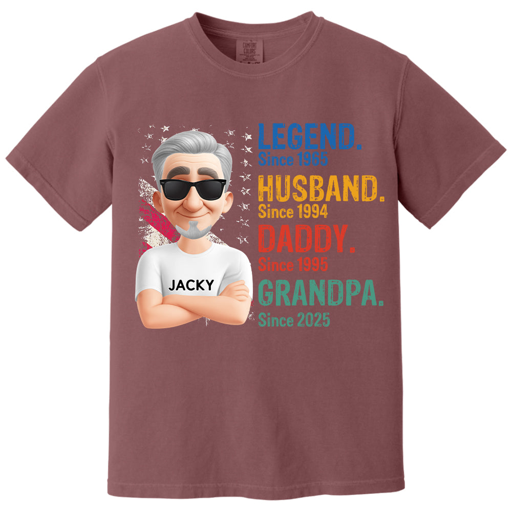 Legend Husband Daddy Granpa - Personalized Coolest Shirt For Dad Grandpa NA04 Tu20