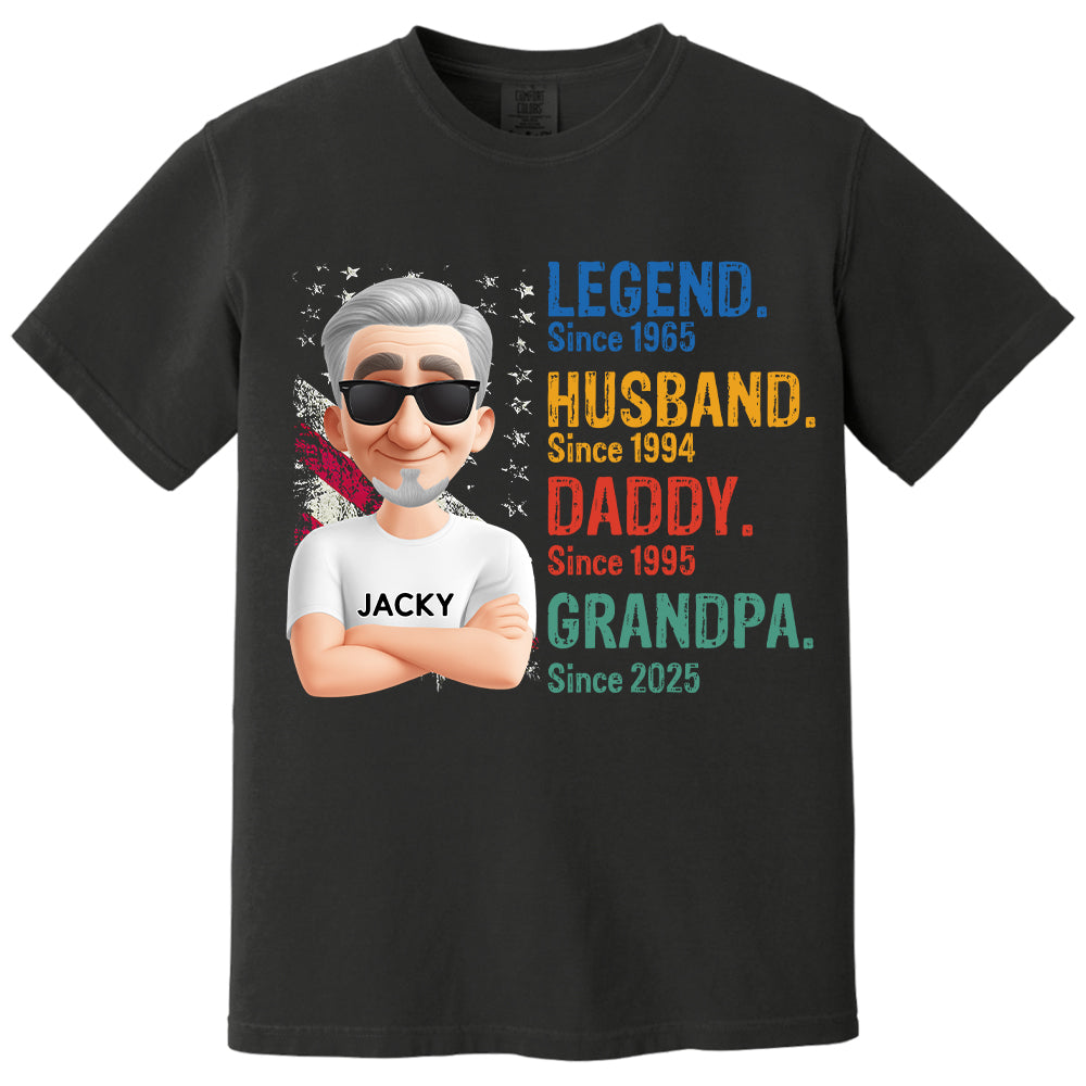 Legend Husband Daddy Granpa - Personalized Coolest Shirt For Dad Grandpa NA04 Tu20