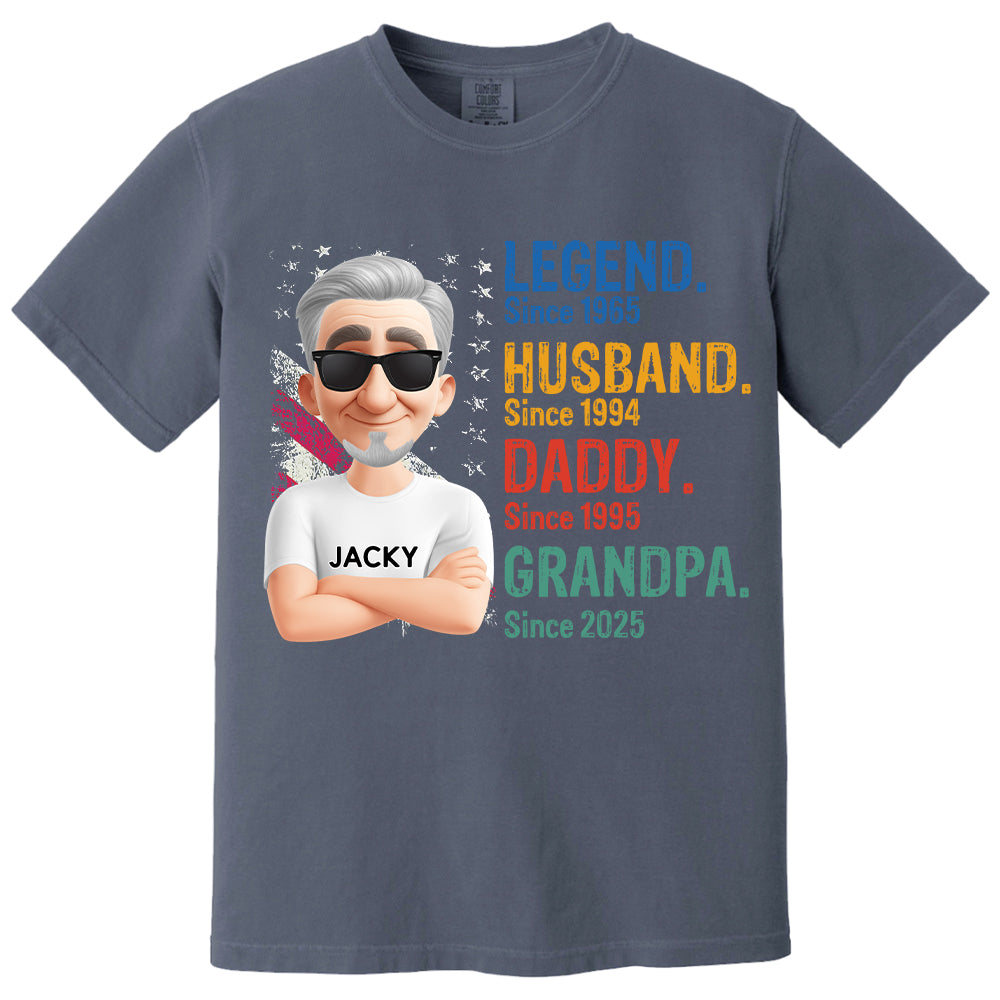 Legend Husband Daddy Granpa - Personalized Coolest Shirt For Dad Grandpa NA04 Tu20