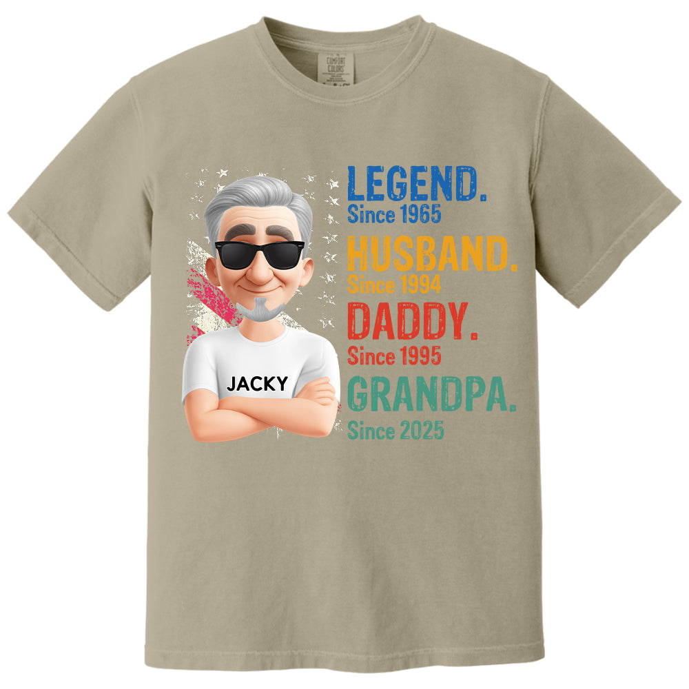 Legend Husband Daddy Granpa - Personalized Coolest Shirt For Dad Grandpa NA04 Tu20