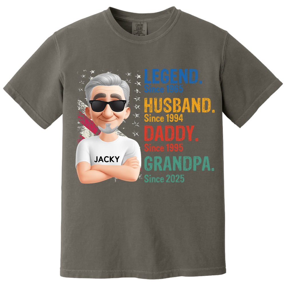 Legend Husband Daddy Granpa - Personalized Coolest Shirt For Dad Grandpa NA04 Tu20