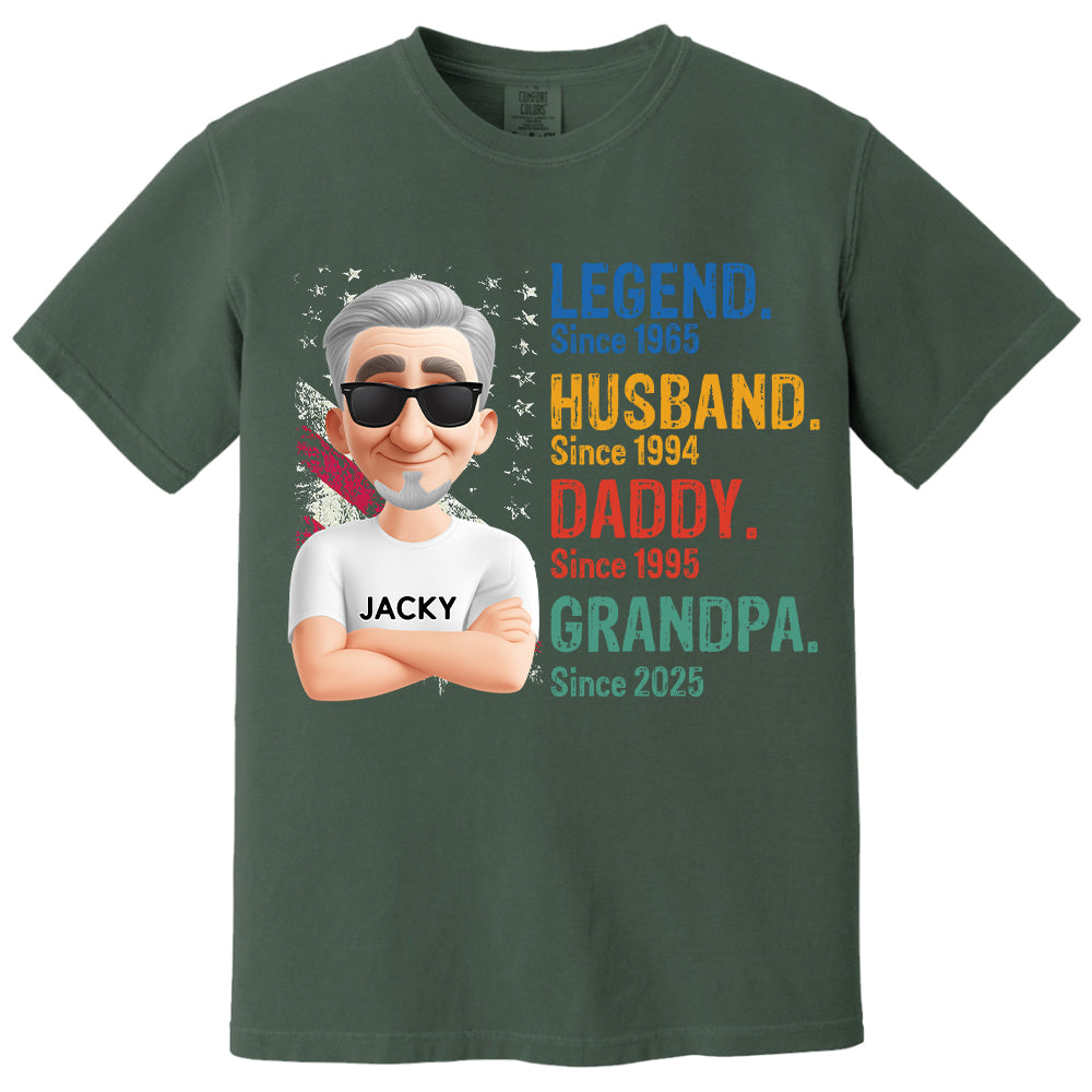Legend Husband Daddy Granpa - Personalized Coolest Shirt For Dad Grandpa NA04 Tu20