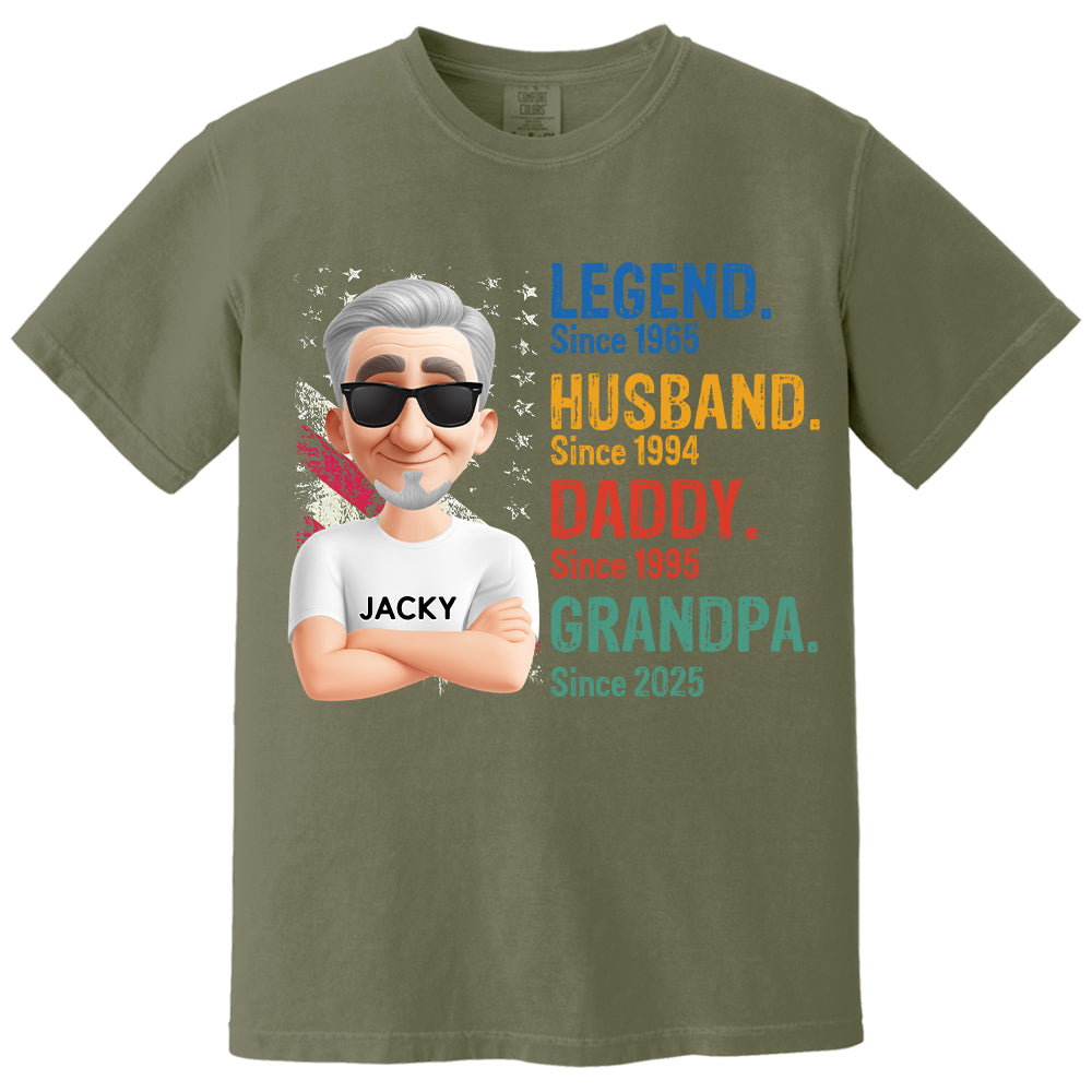 Legend Husband Daddy Granpa - Personalized Coolest Shirt For Dad Grandpa NA04 Tu20