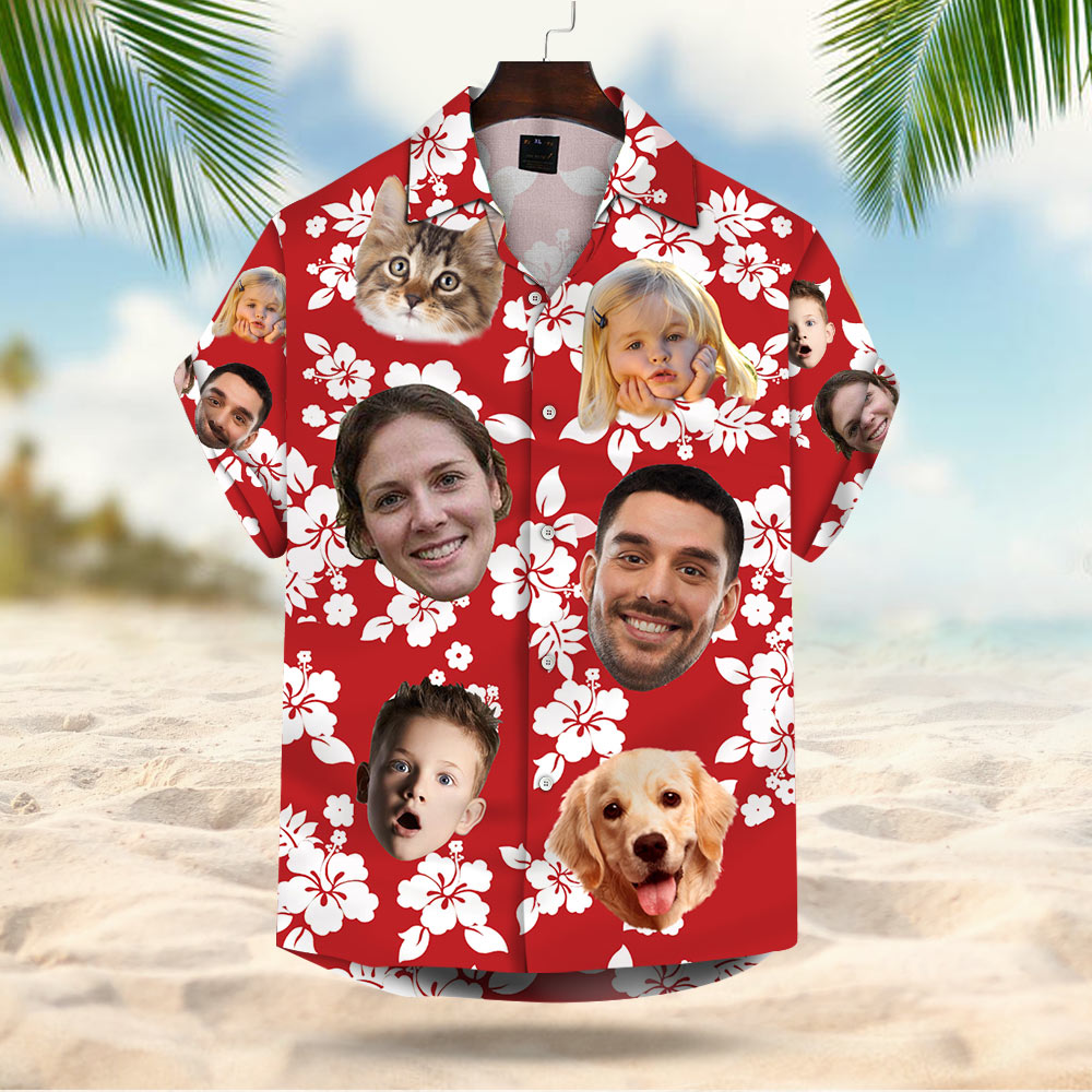 Custom Hawaiian Shirt With Multiple Faces - Personalized Hawaiian Shirt Aloha Shirt