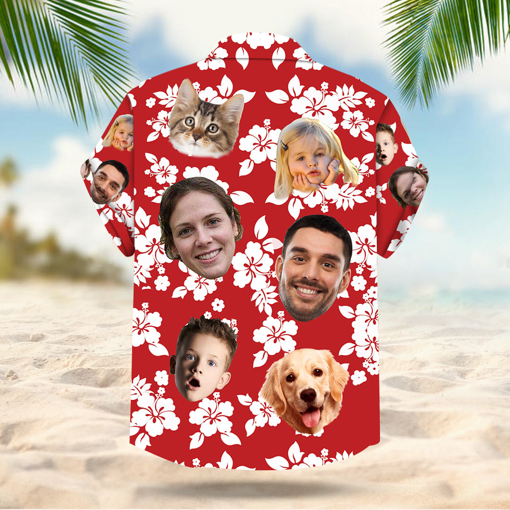 Custom Hawaiian Shirt With Multiple Faces - Personalized Hawaiian Shirt Aloha Shirt