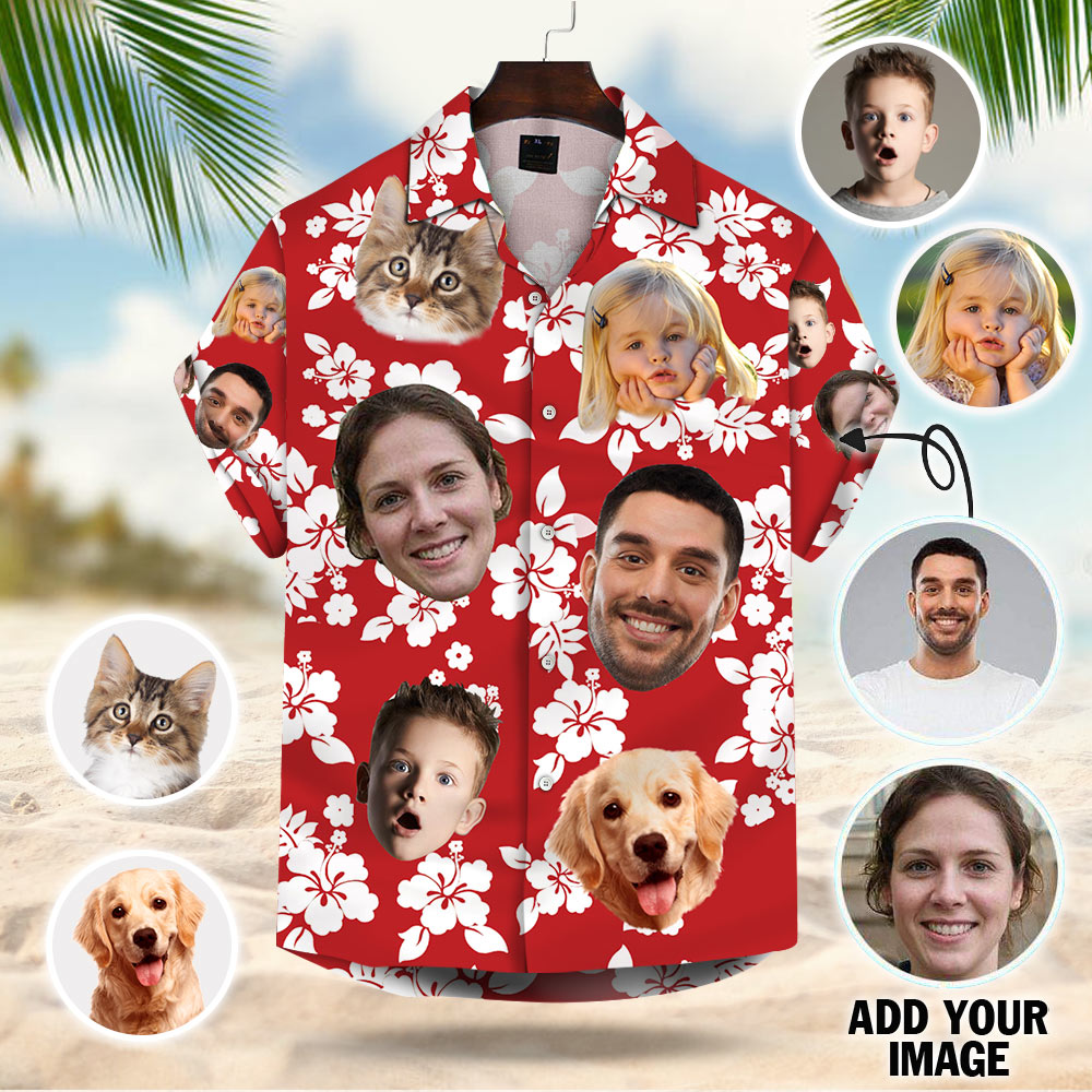 Custom Hawaiian Shirt With Multiple Faces - Personalized Hawaiian Shirt Aloha Shirt