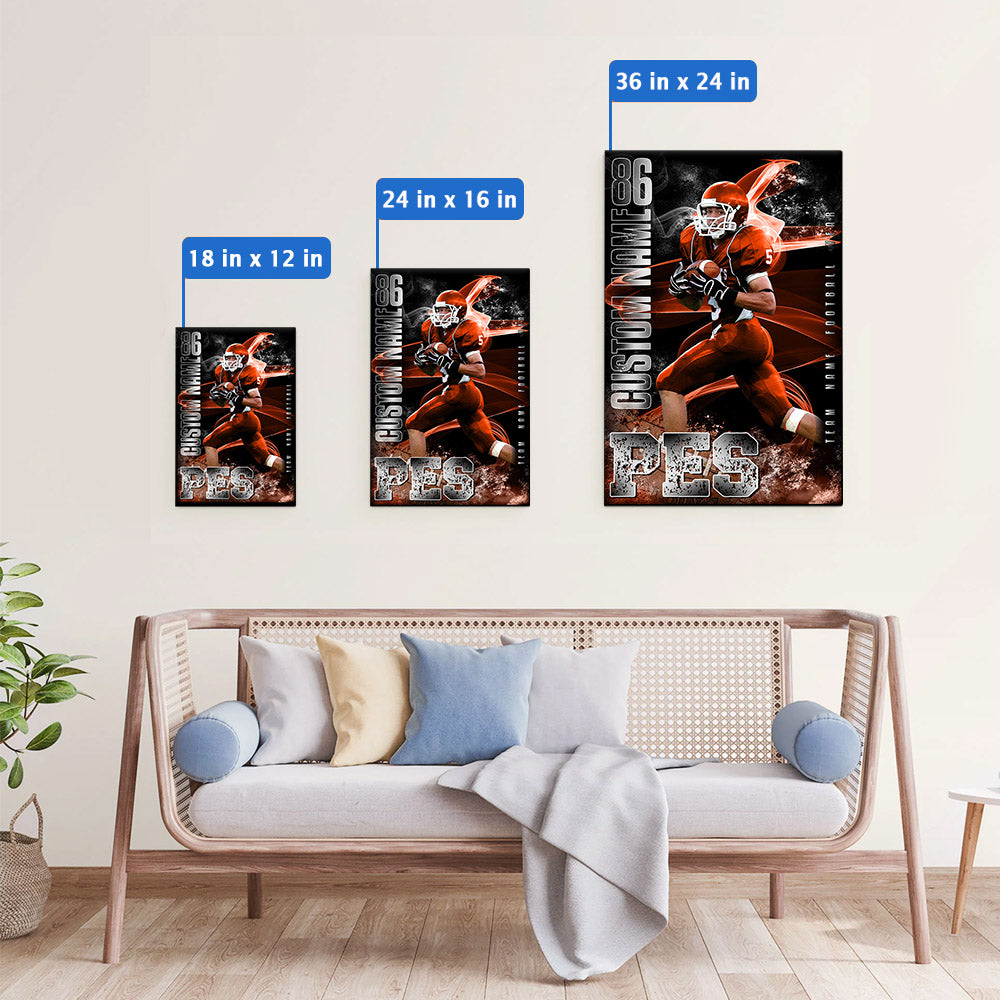 Senior Sports poster Senior Banner Canvas Custom Photo Game DAy Gift For Football Lover Football Family H2511 Trna