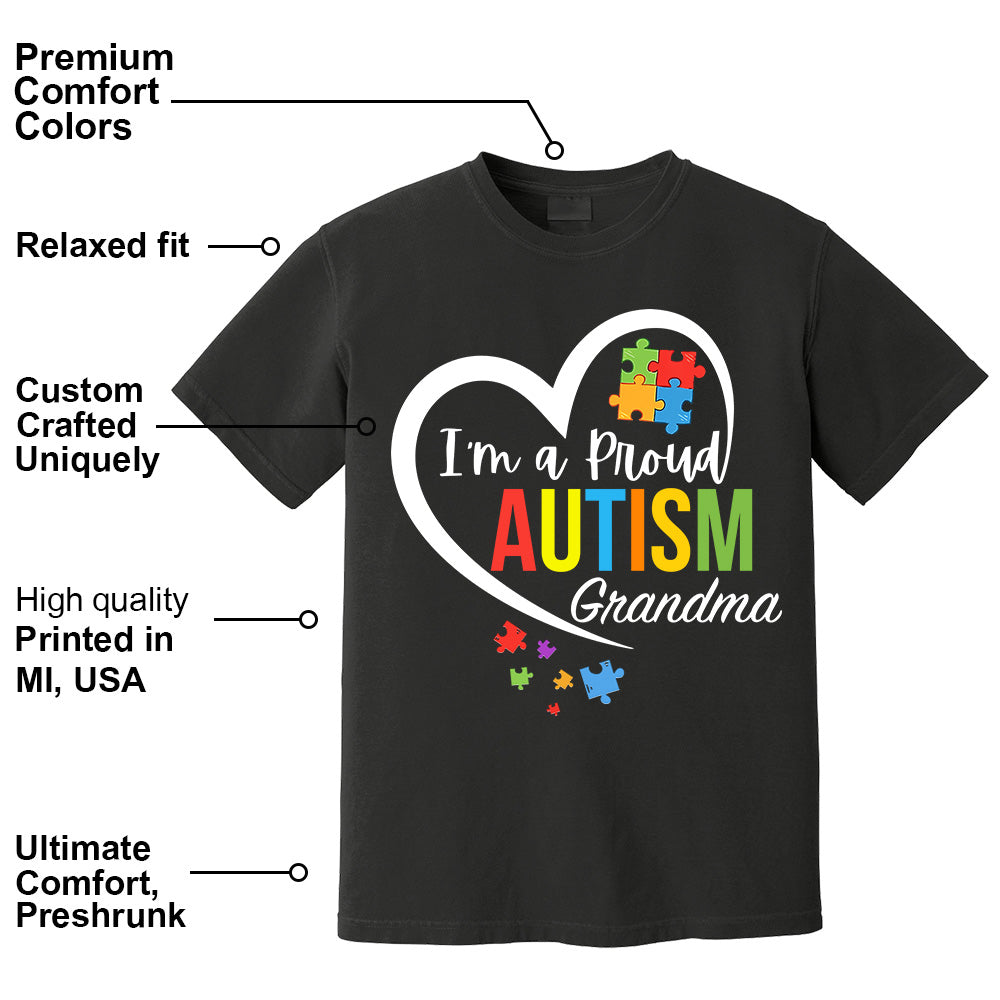 Im A Proud Grandma Love Heart Autism Awareness Puzzle Autism - Personalized Shirts Tu20