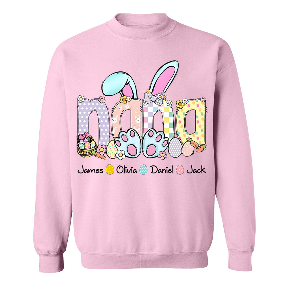 Personalized Easter GiGi Shirt, Custom Gift For Nickname and Kids Names T1807 VH01