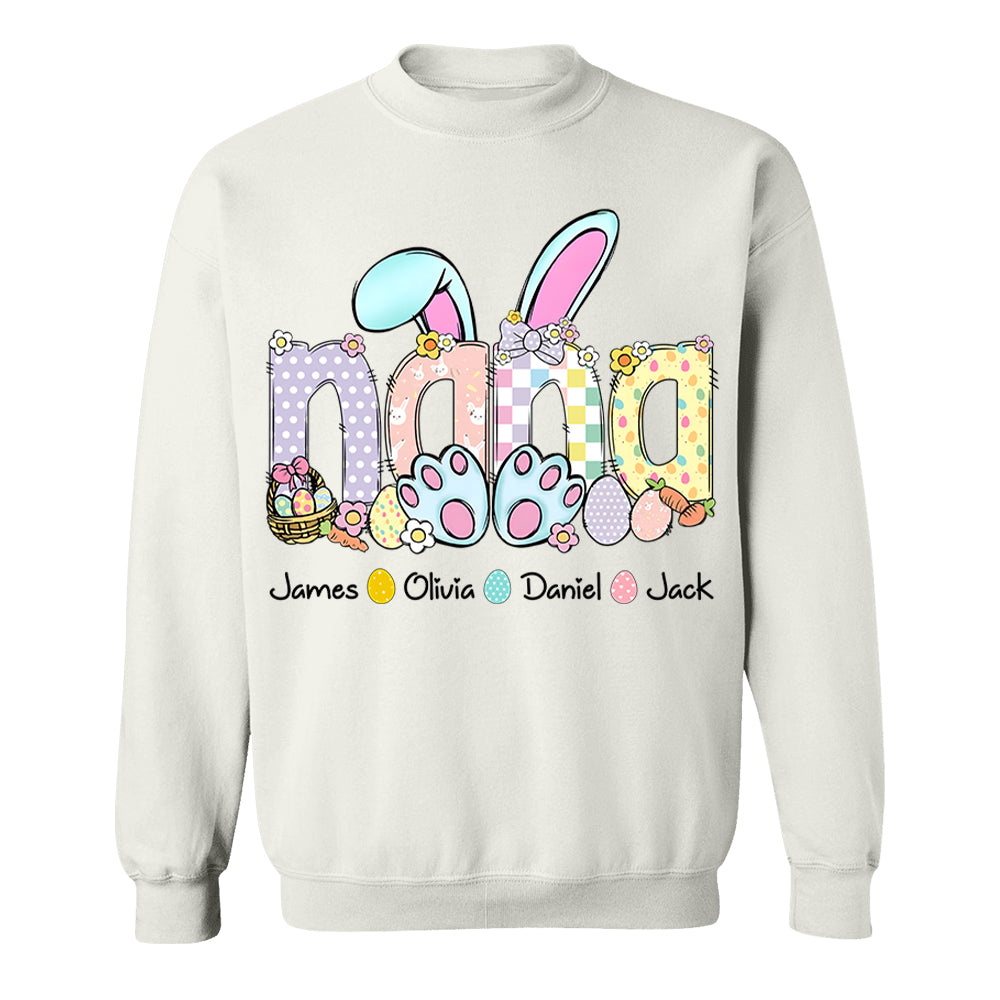 Personalized Easter GiGi Shirt, Custom Gift For Nickname and Kids Names T1807 VH01