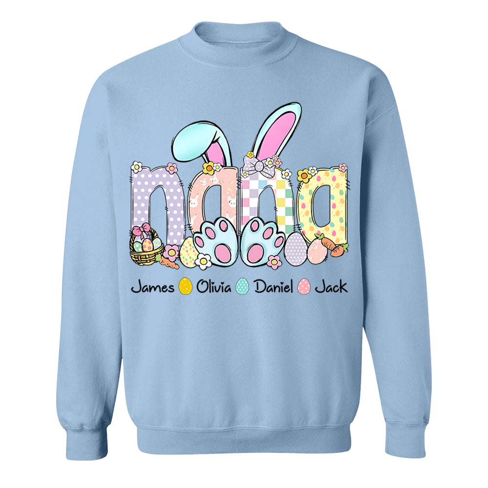 Personalized Easter GiGi Shirt, Custom Gift For Nickname and Kids Names T1807 VH01