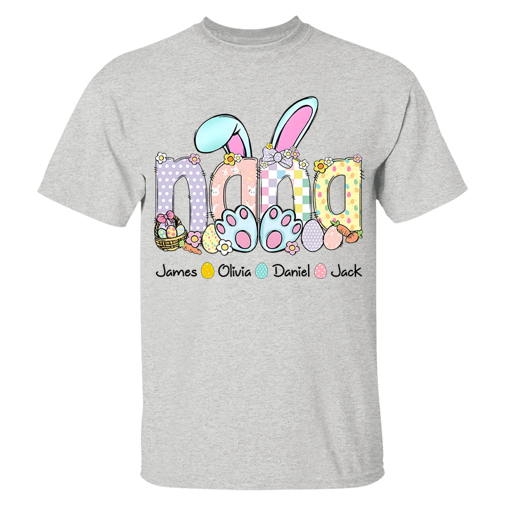 Personalized Easter GiGi Shirt, Custom Gift For Nickname and Kids Names T1807 VH01