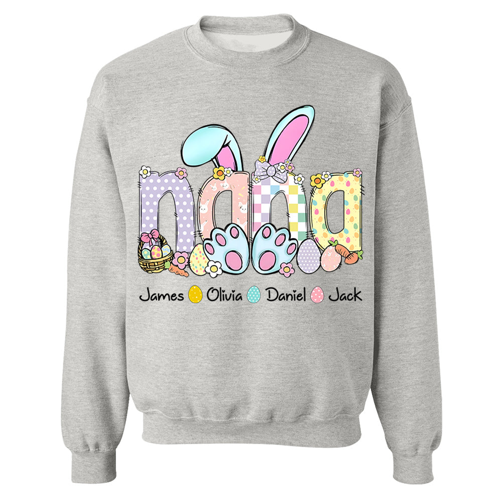 Personalized Easter GiGi Shirt, Custom Gift For Nickname and Kids Names T1807 VH01