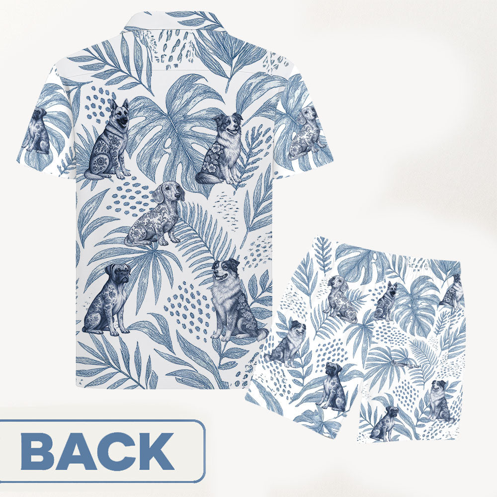 Personalized Hawaiian Shirt, Custom Dog Cat with Toile De Jouy Style, Summer Gift A2110 Pt99
