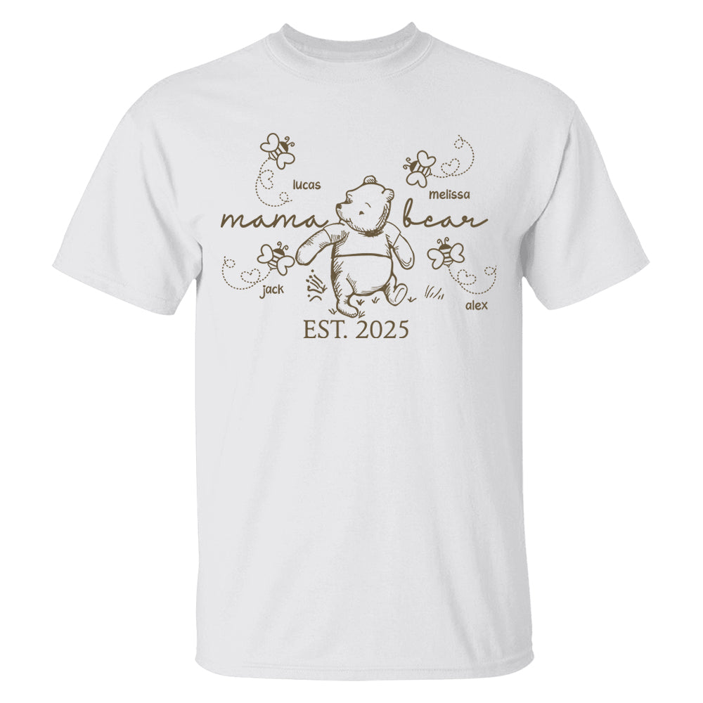 Custom Mama Bear Est 2025 And Grandkids Shirts For Grandma Nh00