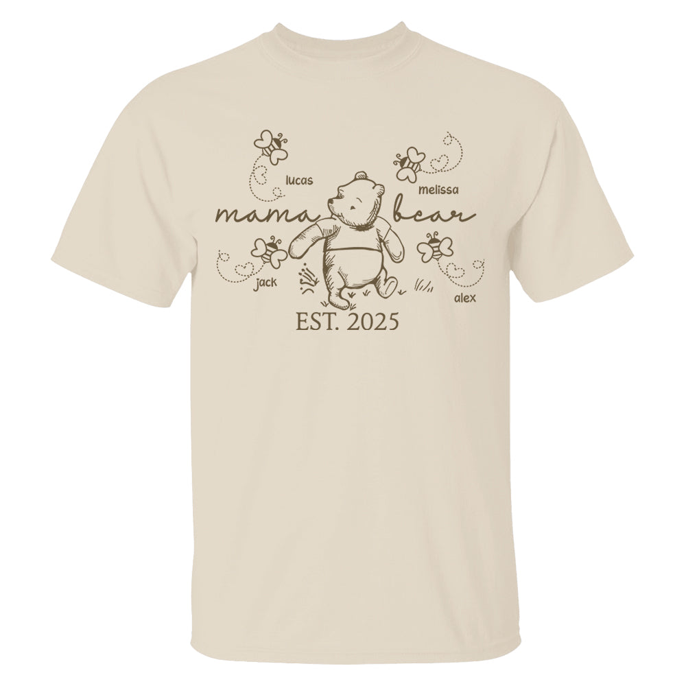 Custom Mama Bear Est 2025 And Grandkids Shirts For Grandma Nh00