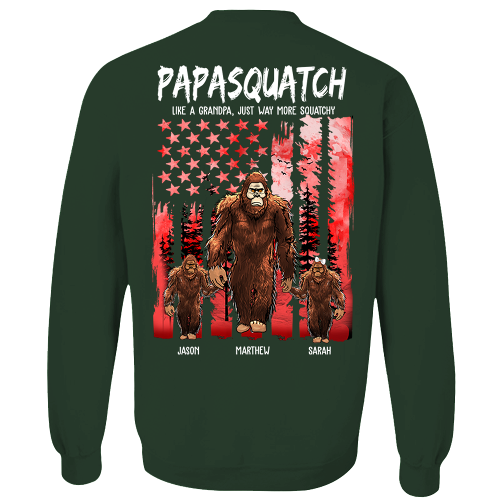 Papasquatch Like A Grandpa Just Way More Squatchy - Personalized Bigfoot Vintage Shirt Gift For Dad & Grandpa