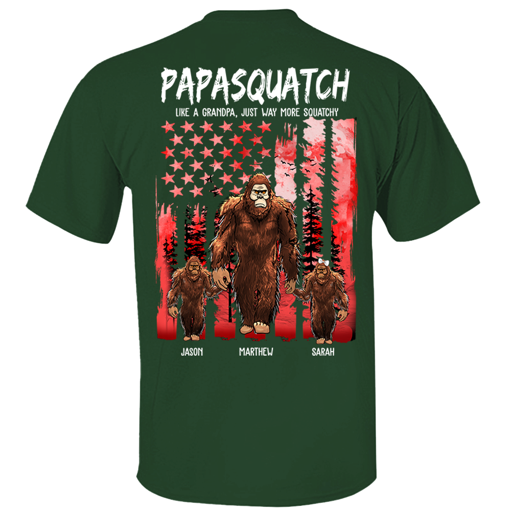 Papasquatch Like A Grandpa Just Way More Squatchy - Personalized Bigfoot Vintage Shirt Gift For Dad & Grandpa