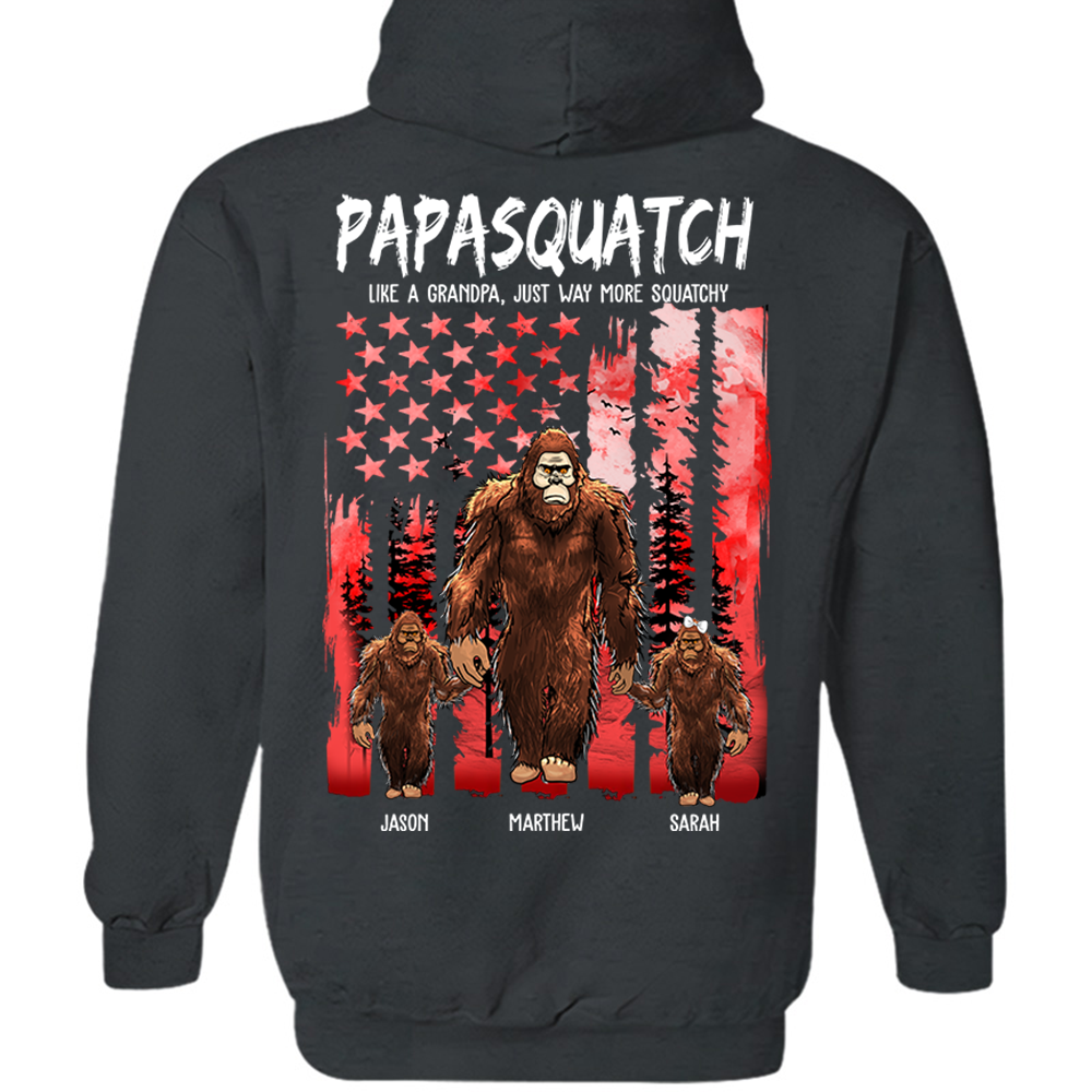 Papasquatch Like A Grandpa Just Way More Squatchy - Personalized Bigfoot Vintage Shirt Gift For Dad & Grandpa