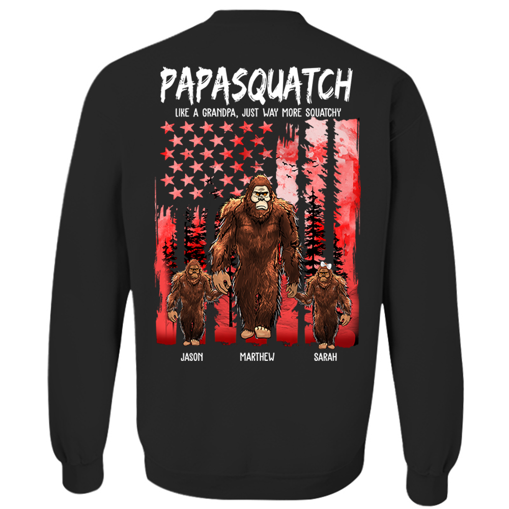 Papasquatch Like A Grandpa Just Way More Squatchy - Personalized Bigfoot Vintage Shirt Gift For Dad & Grandpa