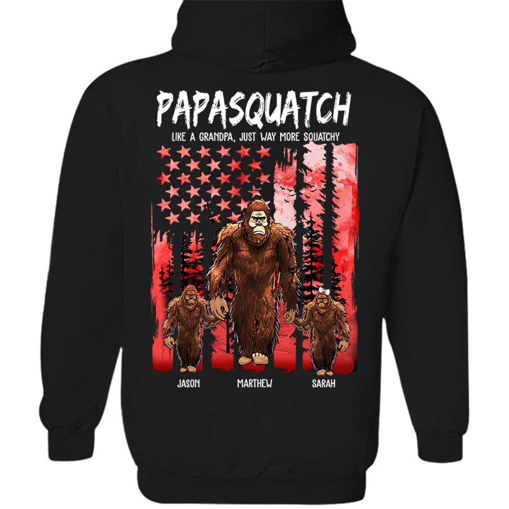 Papasquatch Like A Grandpa Just Way More Squatchy - Personalized Bigfoot Vintage Shirt Gift For Dad & Grandpa