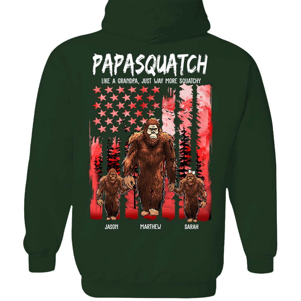 Papasquatch Like A Grandpa Just Way More Squatchy - Personalized Bigfoot Vintage Shirt Gift For Dad & Grandpa
