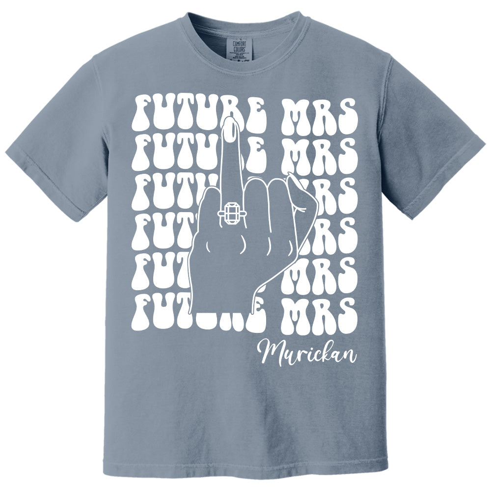 Retro Bachelorette Bride Shirt, Personalized Future Mrs Shirt, Custom Bridal, Bride To Be Shirt, Custom Future Mrs Shirt, Comfort Colors Tee Pt99
