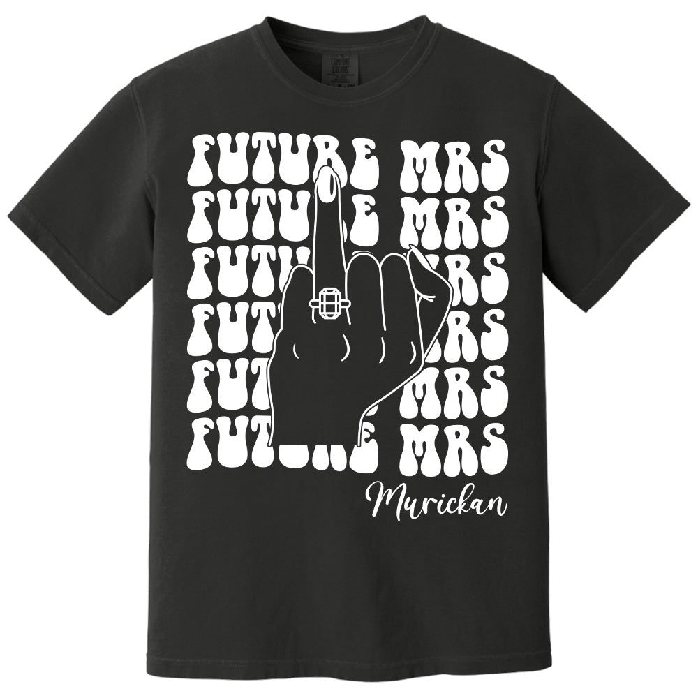 Retro Bachelorette Bride Shirt, Personalized Future Mrs Shirt, Custom Bridal, Bride To Be Shirt, Custom Future Mrs Shirt, Comfort Colors Tee Pt99