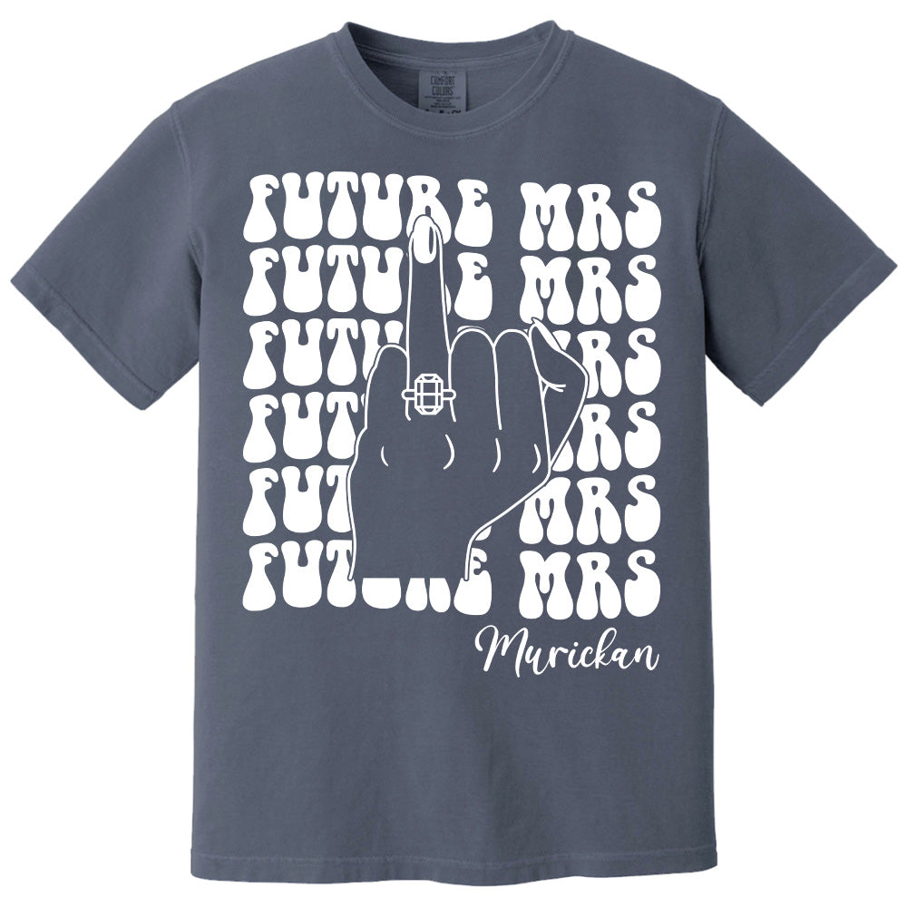 Retro Bachelorette Bride Shirt, Personalized Future Mrs Shirt, Custom Bridal, Bride To Be Shirt, Custom Future Mrs Shirt, Comfort Colors Tee Pt99