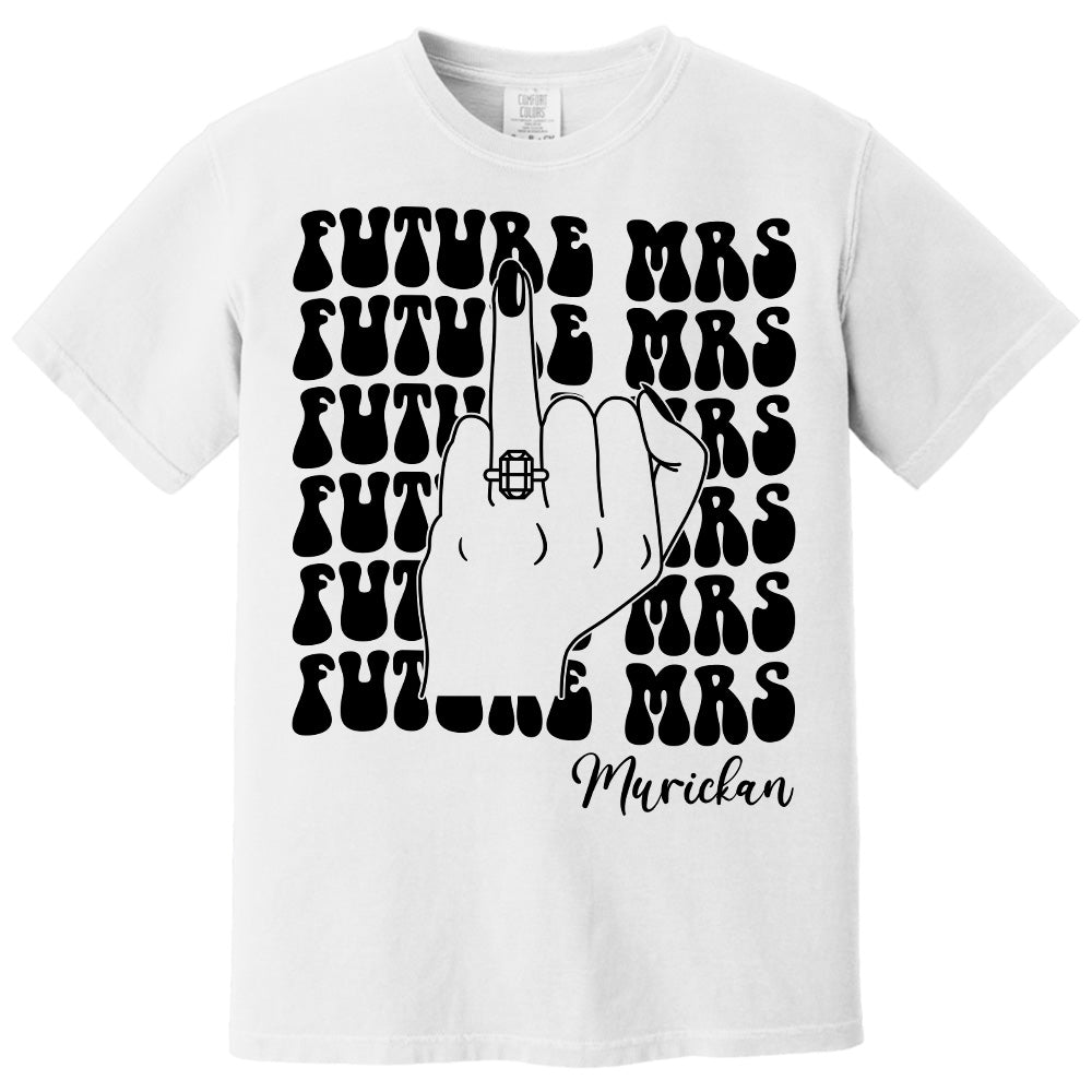 Retro Bachelorette Bride Shirt, Personalized Future Mrs Shirt, Custom Bridal, Bride To Be Shirt, Custom Future Mrs Shirt, Comfort Colors Tee Pt99