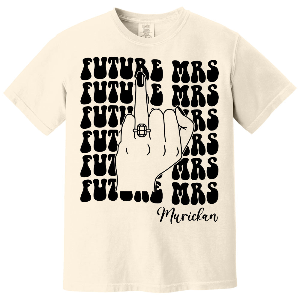 Retro Bachelorette Bride Shirt, Personalized Future Mrs Shirt, Custom Bridal, Bride To Be Shirt, Custom Future Mrs Shirt, Comfort Colors Tee Pt99