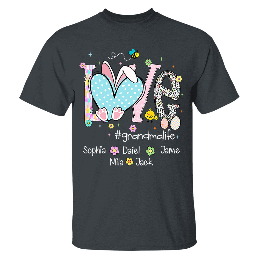 Love Grandmalife Easter Bunny Gift For Family, Custom Grandma And Grandkids T-Shirt T1807 NV01