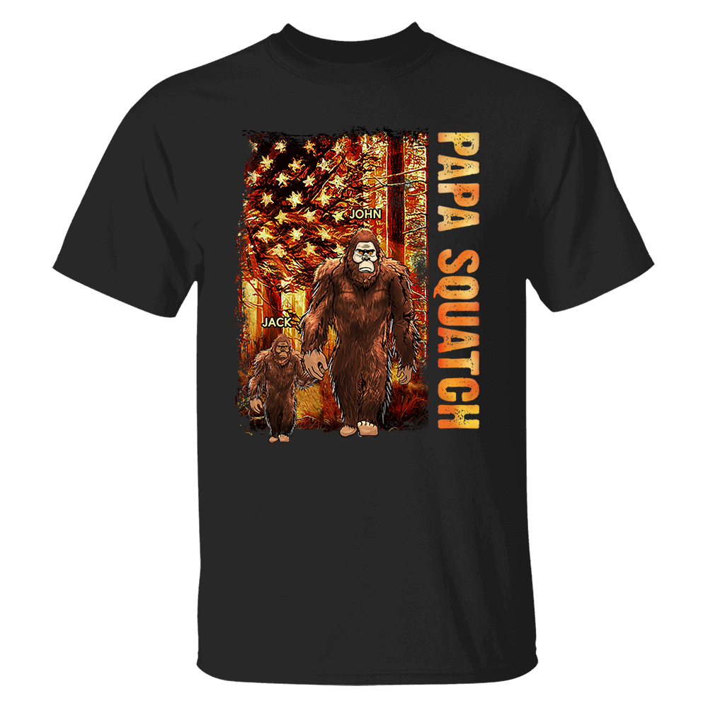 Personalized Papa Squatch Shirt Gift For Dad - Custom Father's Day Gift Pa00