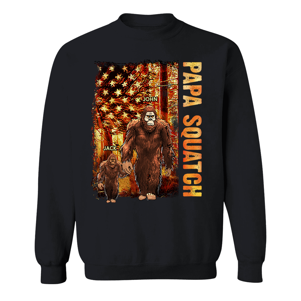 Personalized Papa Squatch Shirt Gift For Dad - Custom Father's Day Gift Pa00