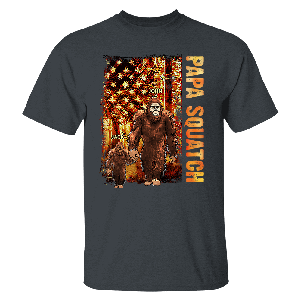 Personalized Papa Squatch Shirt Gift For Dad - Custom Father's Day Gift Pa00