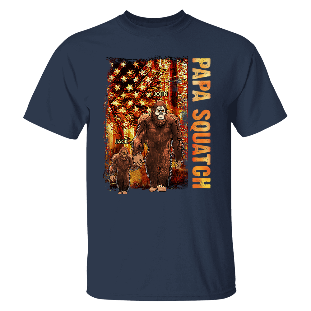 Personalized Papa Squatch Shirt Gift For Dad - Custom Father's Day Gift Pa00