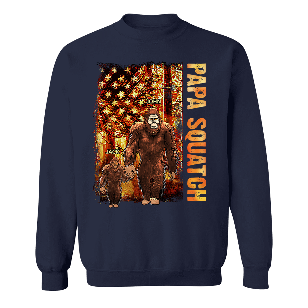 Personalized Papa Squatch Shirt Gift For Dad - Custom Father's Day Gift Pa00