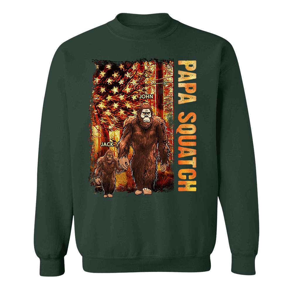 Personalized Papa Squatch Shirt Gift For Dad - Custom Father's Day Gift Pa00