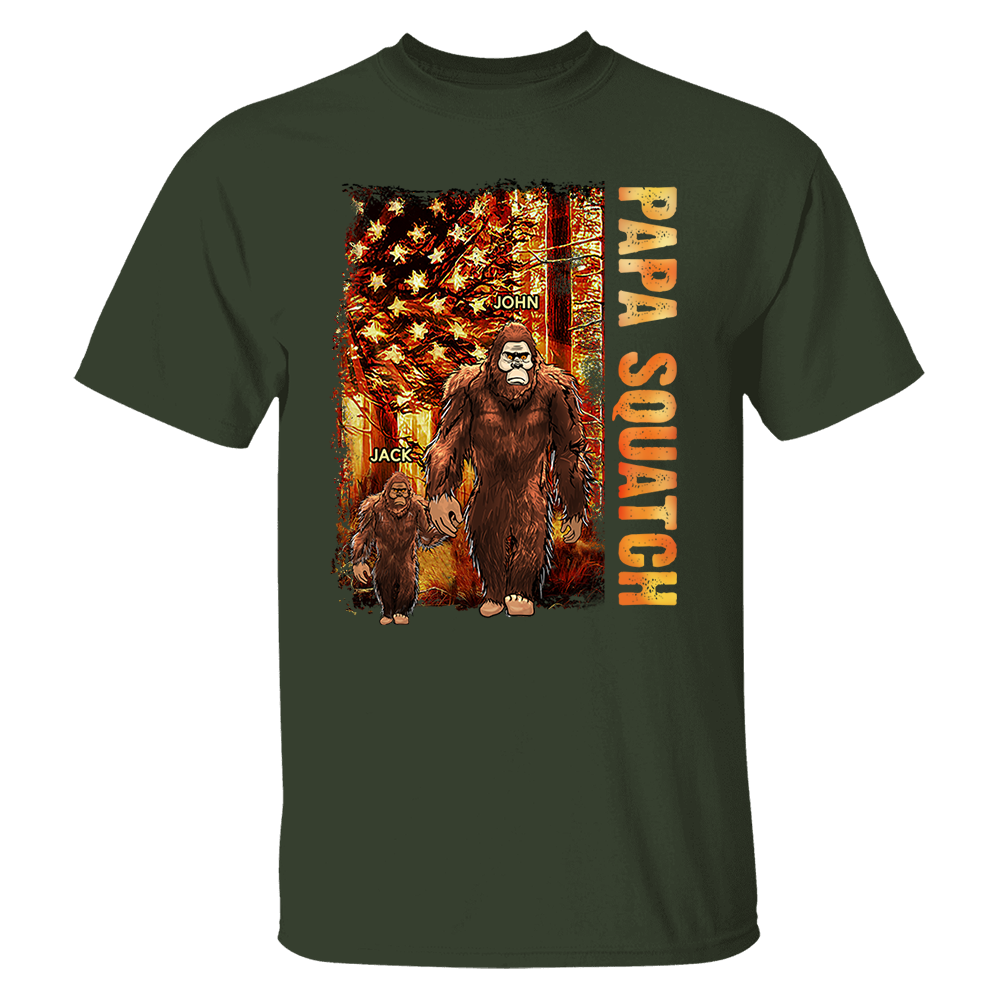Personalized Papa Squatch Shirt Gift For Dad - Custom Father's Day Gift Pa00