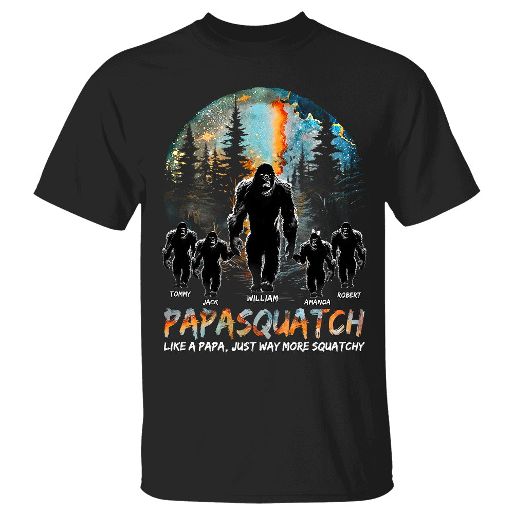 Papasquatch Like A Grandpa Just Way More Squatchy Personalized Shirt For Dad Grandpa H2511