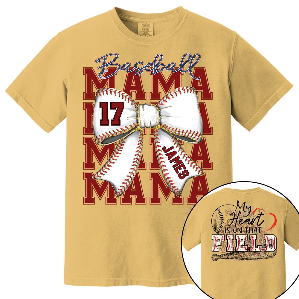 My Heart Is On That Field, Personalized Baseball Mom Shirt, Gift For Baseball Lover A2110 Pt99